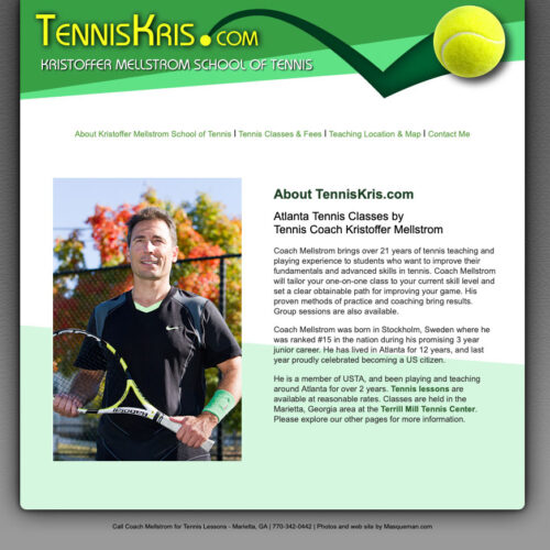 Tennis Website Design